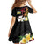 Wallis and Futuna Victory Day Family Matching Off The Shoulder Long Sleeve Dress and Hawaiian Shirt Liberty Equality Fraternity Polynesian Plumeria