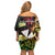 Wallis and Futuna Victory Day Family Matching Off Shoulder Short Dress and Hawaiian Shirt Liberty Equality Fraternity Polynesian Plumeria