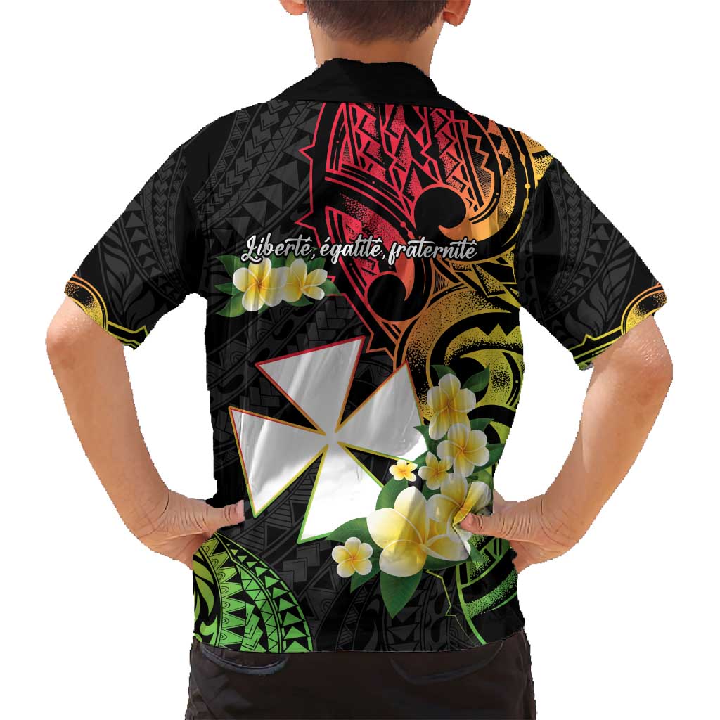 Wallis and Futuna Victory Day Family Matching Puletasi and Hawaiian Shirt Liberty Equality Fraternity Polynesian Plumeria LT14 - Polynesian Pride