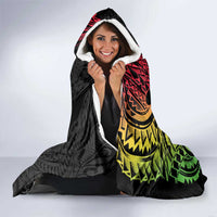 Wallis and Futuna Victory Day Hooded Blanket Liberty Equality Fraternity Polynesian Plumeria