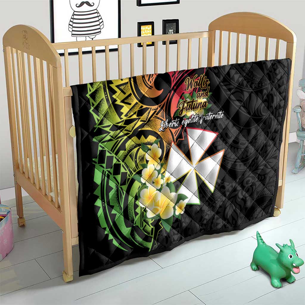 Wallis and Futuna Victory Day Quilt Liberty Equality Fraternity Polynesian Plumeria