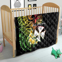 Wallis and Futuna Victory Day Quilt Liberty Equality Fraternity Polynesian Plumeria