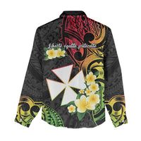 Wallis and Futuna Victory Day Women Casual Shirt Liberty Equality Fraternity Polynesian Plumeria