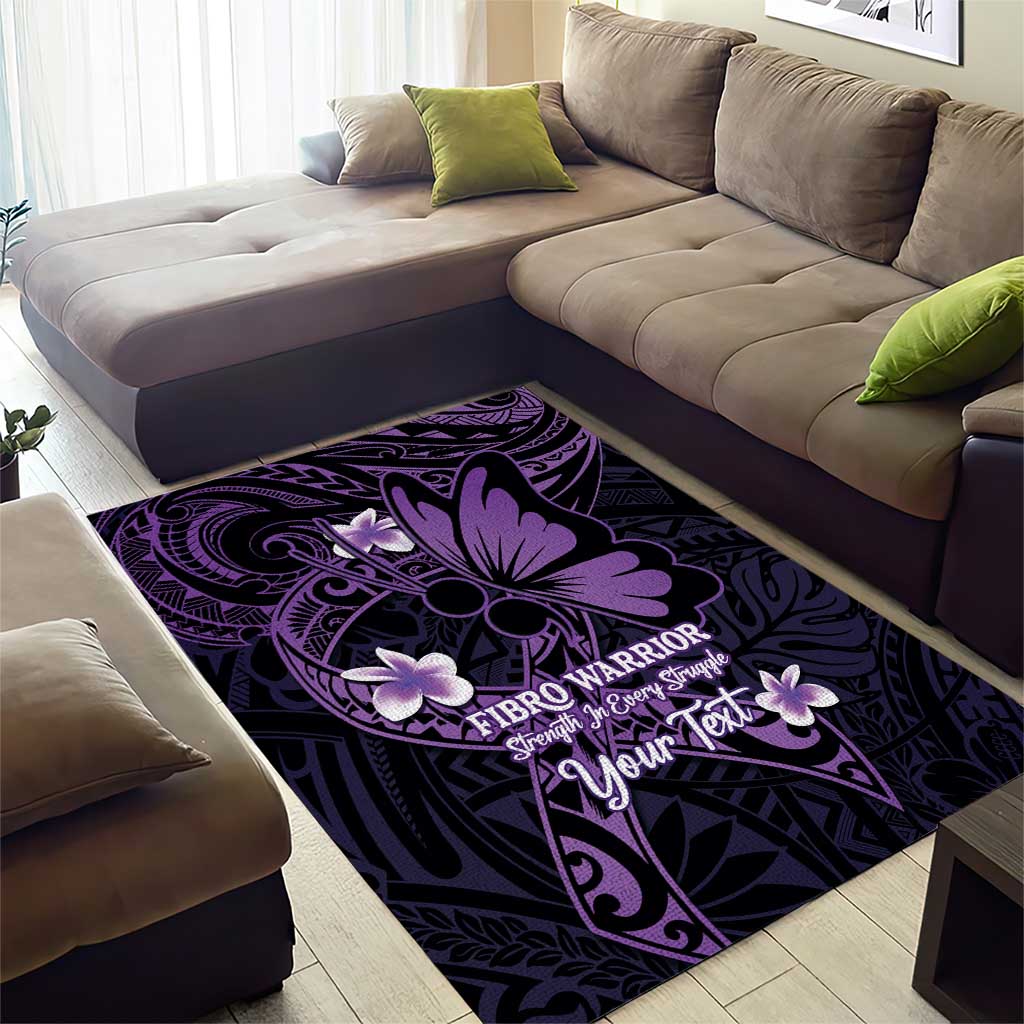 Personalised Fibromyalgia Awareness Month Area Rug Fibro Warrior Strength In Every Struggle