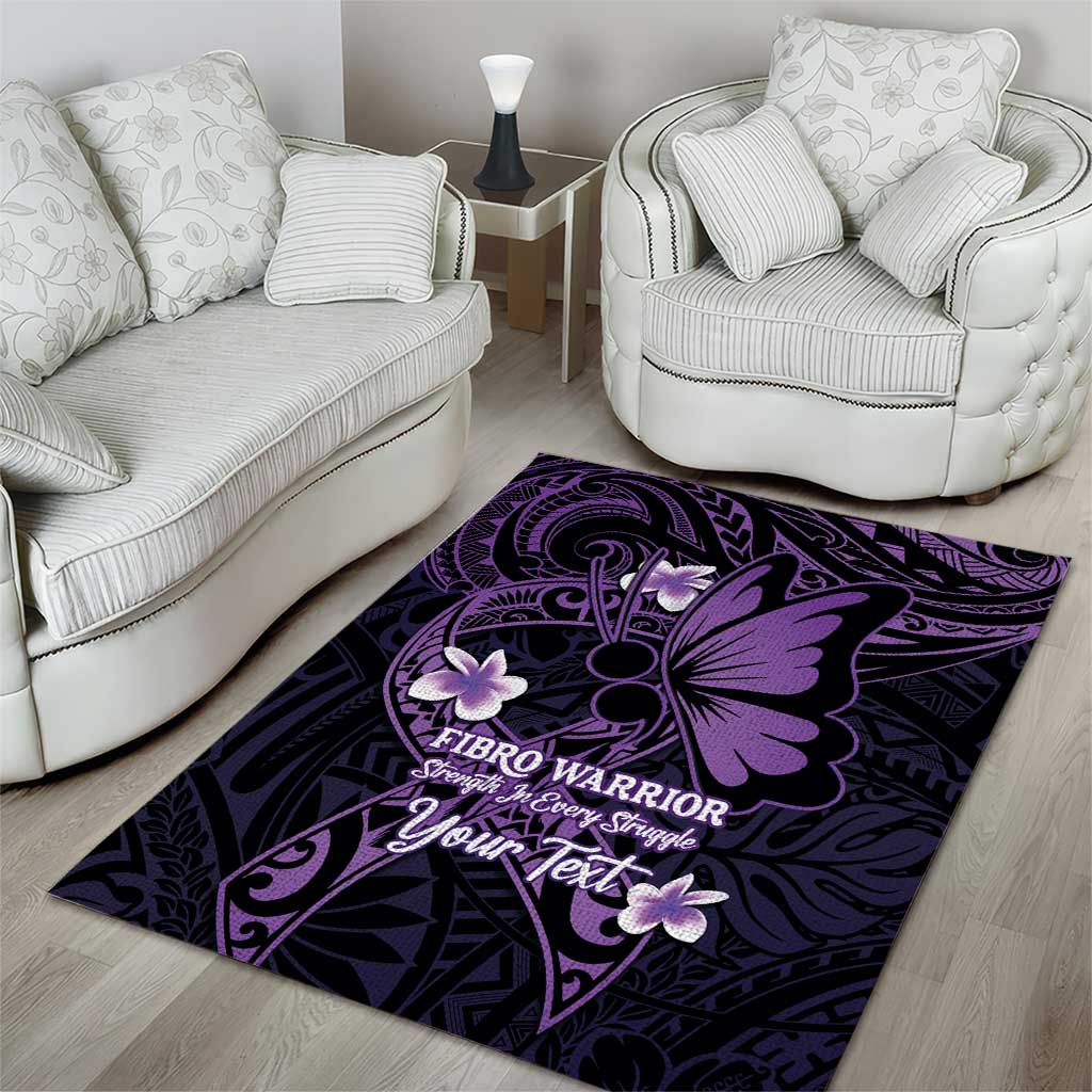 Personalised Fibromyalgia Awareness Month Area Rug Fibro Warrior Strength In Every Struggle