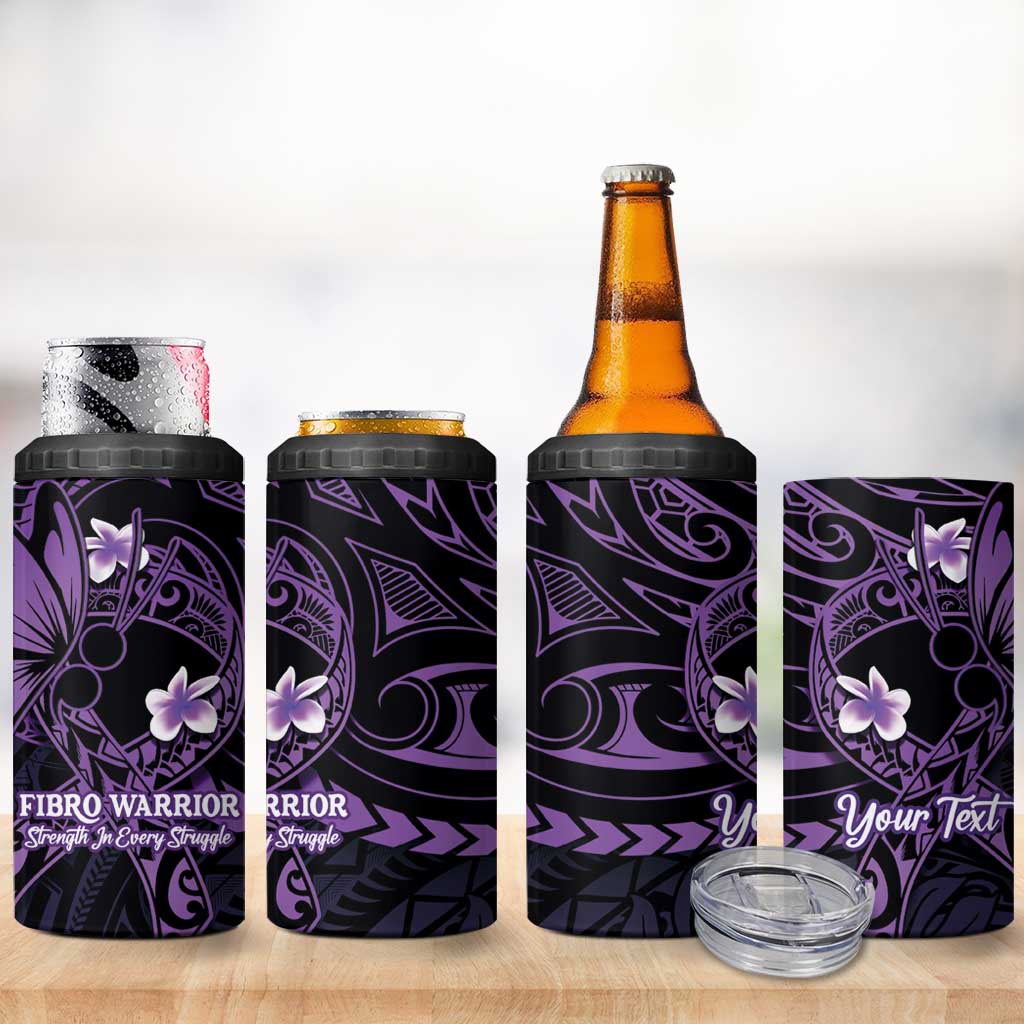 Personalised Fibromyalgia Awareness Month 4 in 1 Can Cooler Tumbler Fibro Warrior Strength In Every Struggle