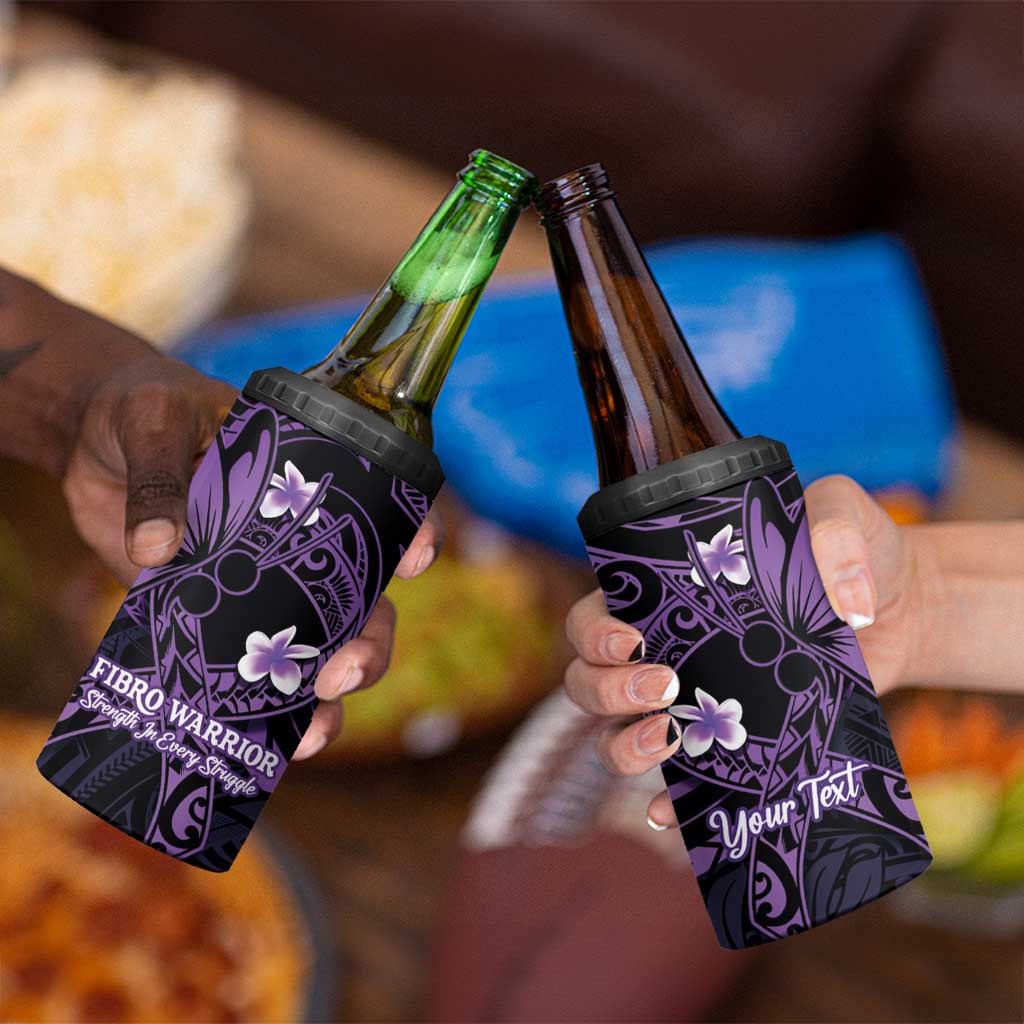 Personalised Fibromyalgia Awareness Month 4 in 1 Can Cooler Tumbler Fibro Warrior Strength In Every Struggle