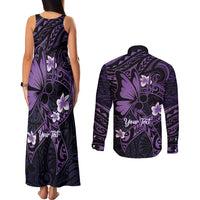 Personalised Fibromyalgia Awareness Month Couples Matching Tank Maxi Dress and Long Sleeve Button Shirt Fibro Warrior Strength In Every Struggle LT14 - Polynesian Pride