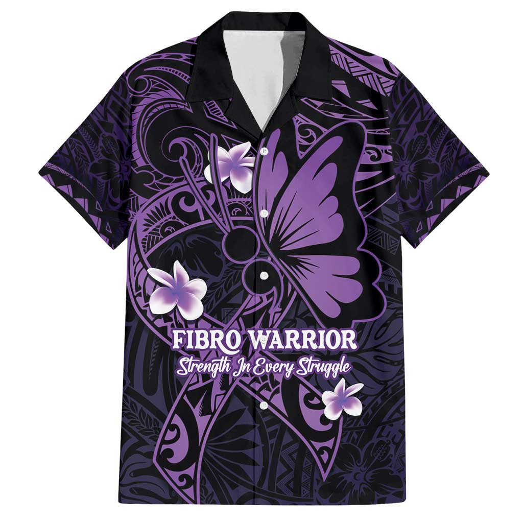 Personalised Fibromyalgia Awareness Month Family Matching Puletasi and Hawaiian Shirt Fibro Warrior Strength In Every Struggle