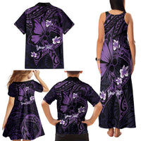 Personalised Fibromyalgia Awareness Month Family Matching Tank Maxi Dress and Hawaiian Shirt Fibro Warrior Strength In Every Struggle