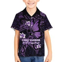 Personalised Fibromyalgia Awareness Month Family Matching Tank Maxi Dress and Hawaiian Shirt Fibro Warrior Strength In Every Struggle