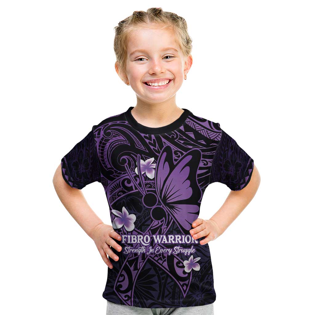 Personalised Fibromyalgia Awareness Month Kid T Shirt Fibro Warrior Strength In Every Struggle LT14 Purple - Polynesian Pride