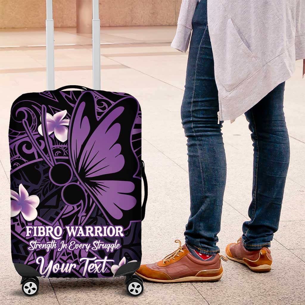Personalised Fibromyalgia Awareness Month Luggage Cover Fibro Warrior Strength In Every Struggle LT14 Purple - Polynesian Pride