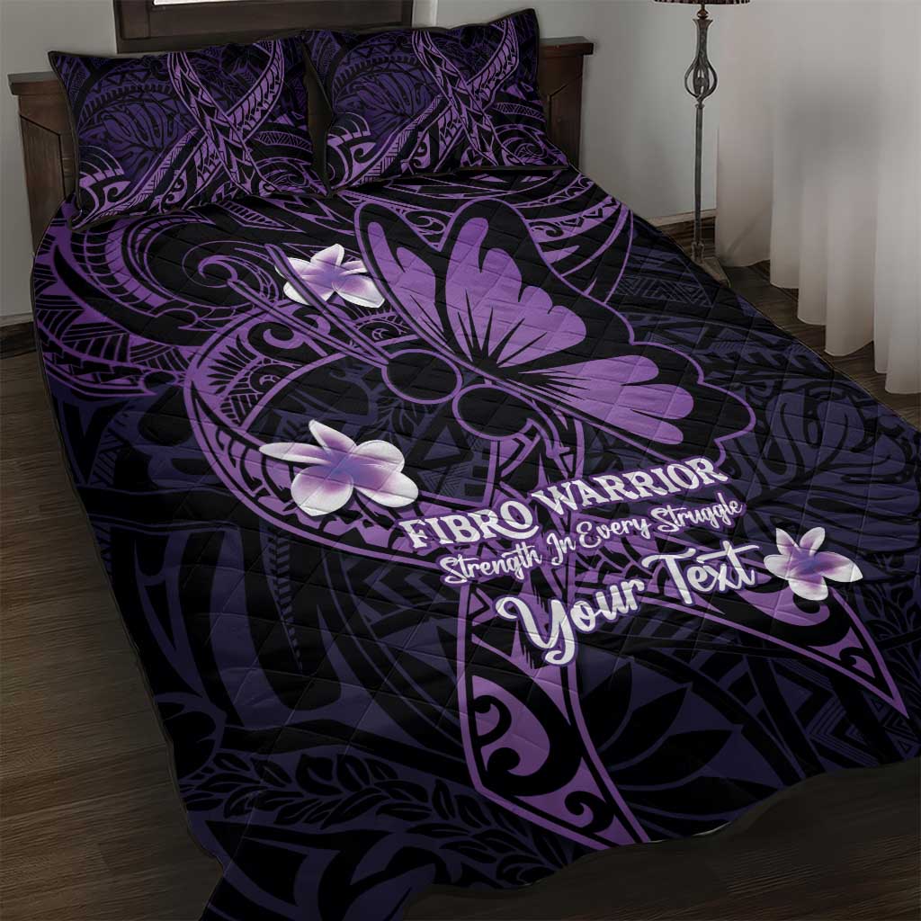 Personalised Fibromyalgia Awareness Month Quilt Bed Set Fibro Warrior Strength In Every Struggle LT14 Purple - Polynesian Pride