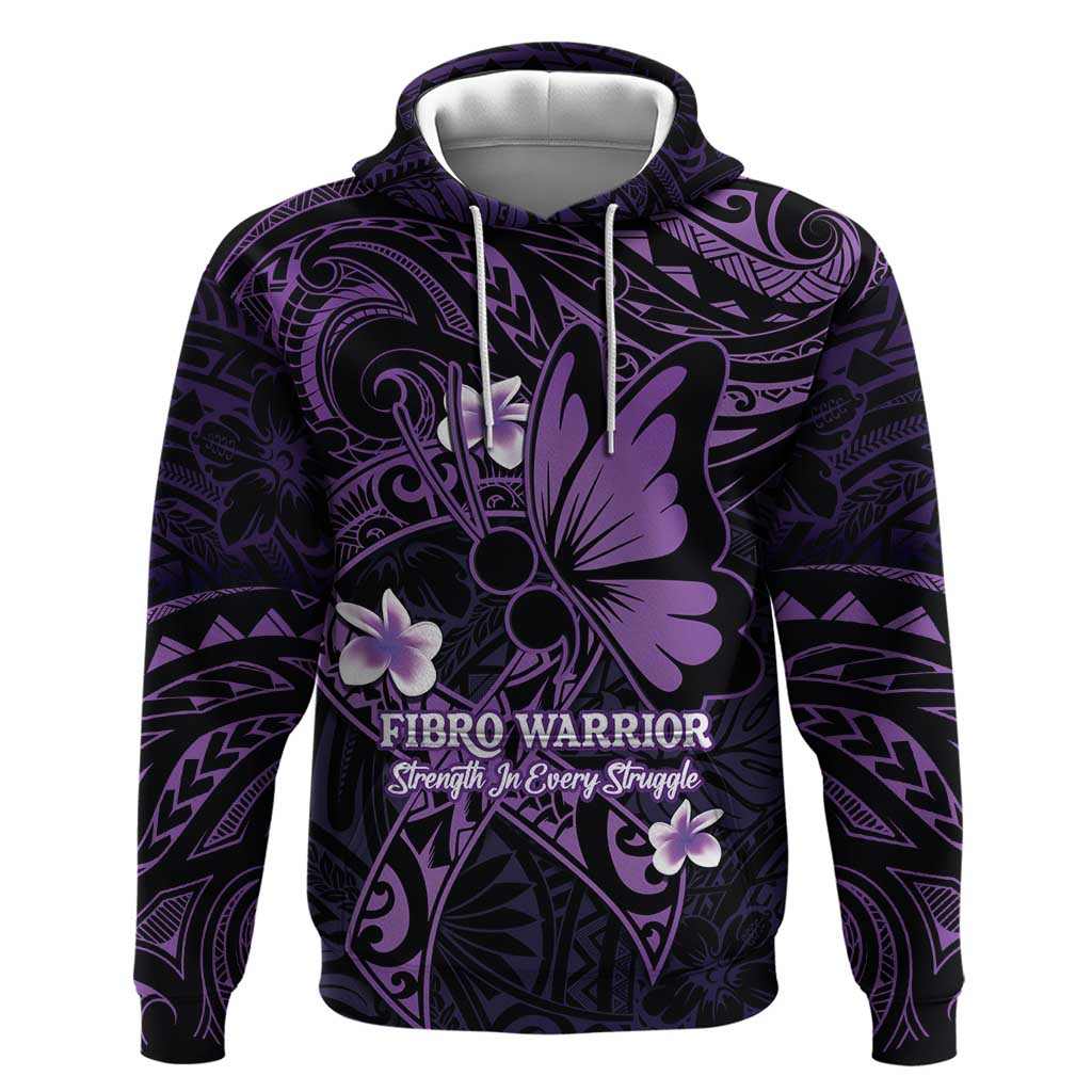 Personalised Fibromyalgia Awareness Month Zip Hoodie Fibro Warrior Strength In Every Struggle