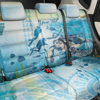 Personalized Snorkeling Hawaii Back Car Seat Cover Ocean Lover Hawaiian Kakau Honu Turtle