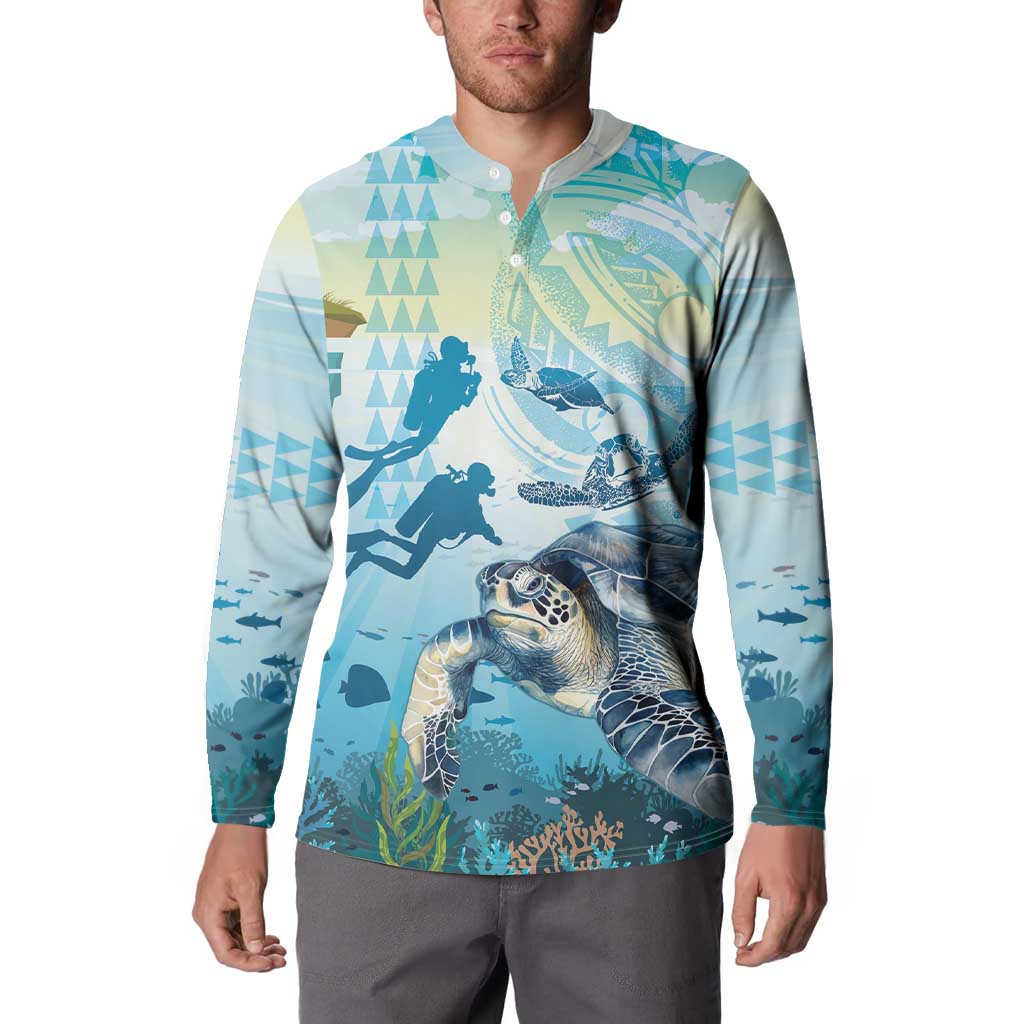 Personalized Snorkeling Hawaii Button Sweatshirt Ocean Lover Hawaiian Kakau Honu Turtle