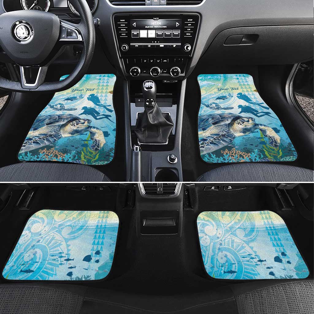 Personalized Snorkeling Hawaii Car Mats Ocean Lover Hawaiian Kakau Honu Turtle