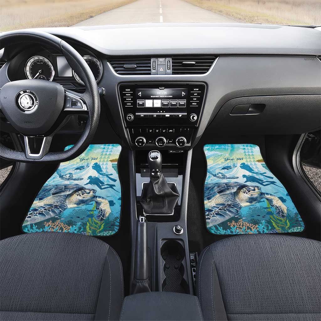 Personalized Snorkeling Hawaii Car Mats Ocean Lover Hawaiian Kakau Honu Turtle