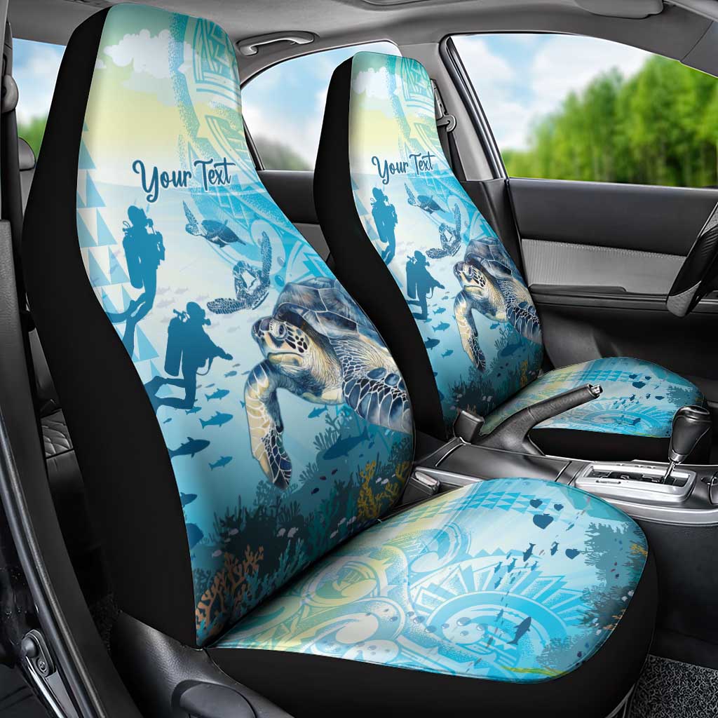 Personalized Snorkeling Hawaii Car Seat Cover Ocean Lover Hawaiian Kakau Honu Turtle