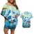 Personalized Snorkeling Hawaii Couples Matching Off Shoulder Short Dress and Hawaiian Shirt Ocean Lover Hawaiian Kakau Honu Turtle