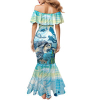 Personalized Snorkeling Hawaii Family Matching Mermaid Dress and Hawaiian Shirt Ocean Lover Hawaiian Kakau Honu Turtle