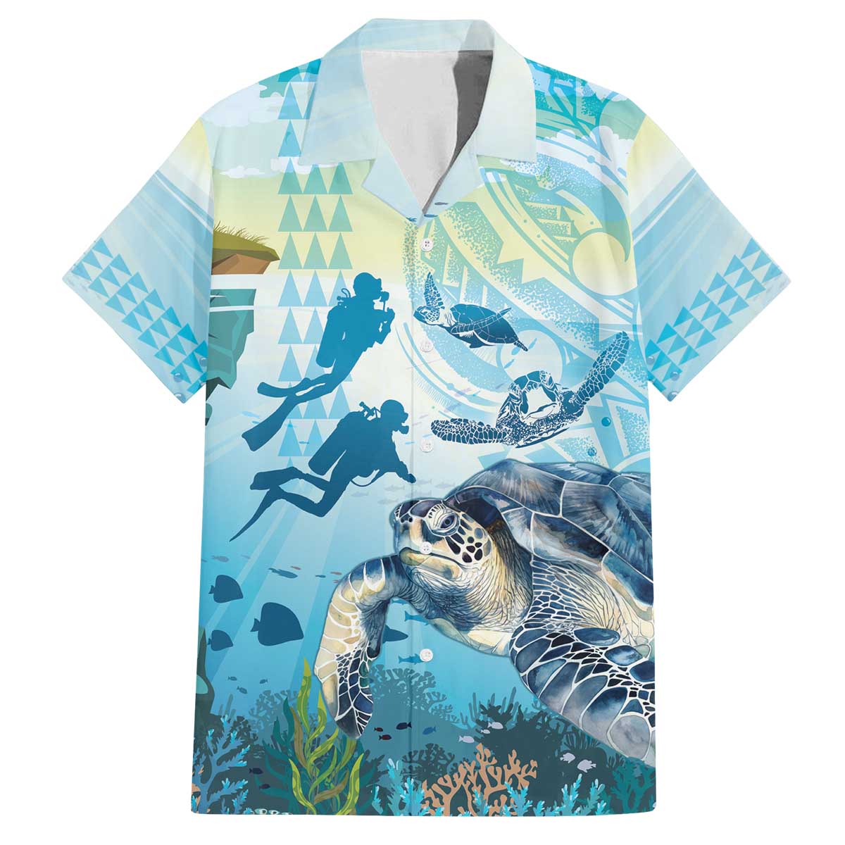 Personalized Snorkeling Hawaii Family Matching Off The Shoulder Long Sleeve Dress and Hawaiian Shirt Ocean Lover Hawaiian Kakau Honu Turtle