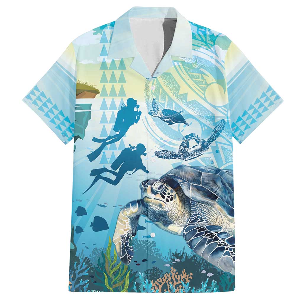 Personalized Snorkeling Hawaii Family Matching Off Shoulder Maxi Dress and Hawaiian Shirt Ocean Lover Hawaiian Kakau Honu Turtle