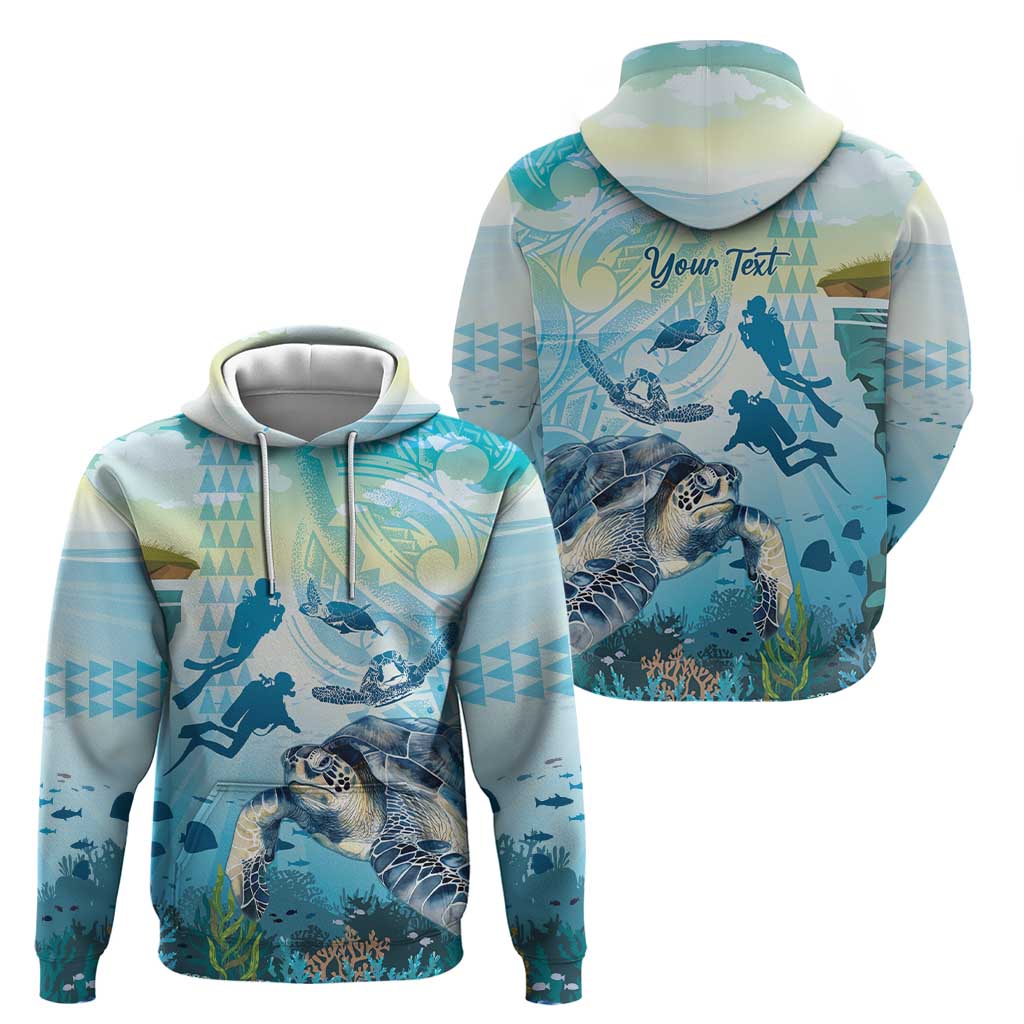 Personalized Snorkeling Hawaii Hoodie Ocean Lover Hawaiian Kakau Honu Turtle