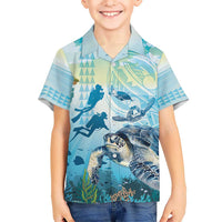 Personalized Snorkeling Hawaii Kid Hawaiian Shirt Ocean Lover Hawaiian Kakau Honu Turtle