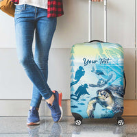 Personalized Snorkeling Hawaii Luggage Cover Ocean Lover Hawaiian Kakau Honu Turtle