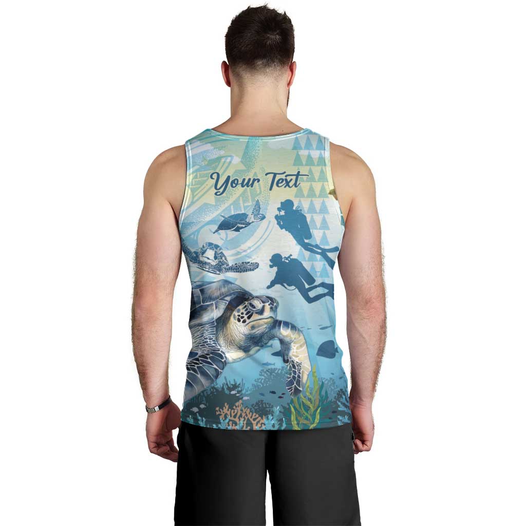 Personalized Snorkeling Hawaii Men Tank Top Ocean Lover Hawaiian Kakau Honu Turtle