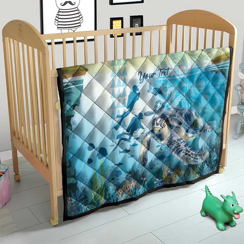 Personalized Snorkeling Hawaii Quilt Ocean Lover Hawaiian Kakau Honu Turtle