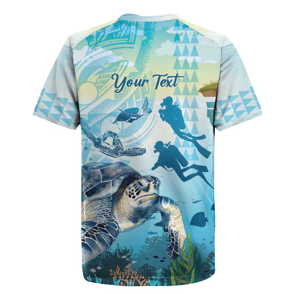 Personalized Snorkeling Hawaii Rugby Jersey Ocean Lover Hawaiian Kakau Honu Turtle