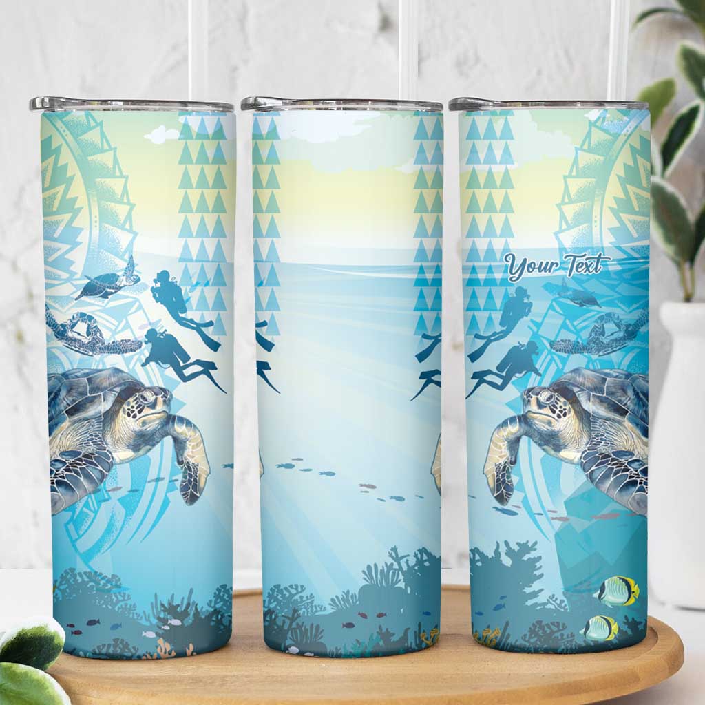Personalized Snorkeling Hawaii Skinny Tumbler Ocean Lover Hawaiian Kakau Honu Turtle