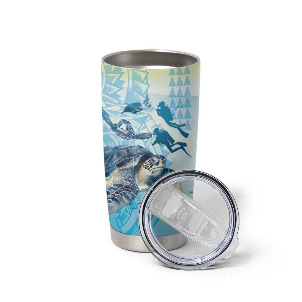 Personalized Snorkeling Hawaii Tumbler Cup Ocean Lover Hawaiian Kakau Honu Turtle
