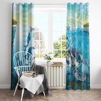 Personalized Snorkeling Hawaii Window Curtain Ocean Lover Hawaiian Kakau Honu Turtle