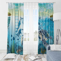 Personalized Snorkeling Hawaii Window Curtain Ocean Lover Hawaiian Kakau Honu Turtle