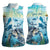 Personalized Snorkeling Hawaii Women Sleeveless Polo Shirt Ocean Lover Hawaiian Kakau Honu Turtle