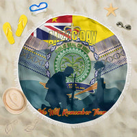 Niue ANZAC Day Beach Blanket We Will Remember Them Camouflage Style