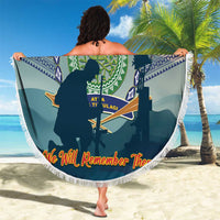 Niue ANZAC Day Beach Blanket We Will Remember Them Camouflage Style