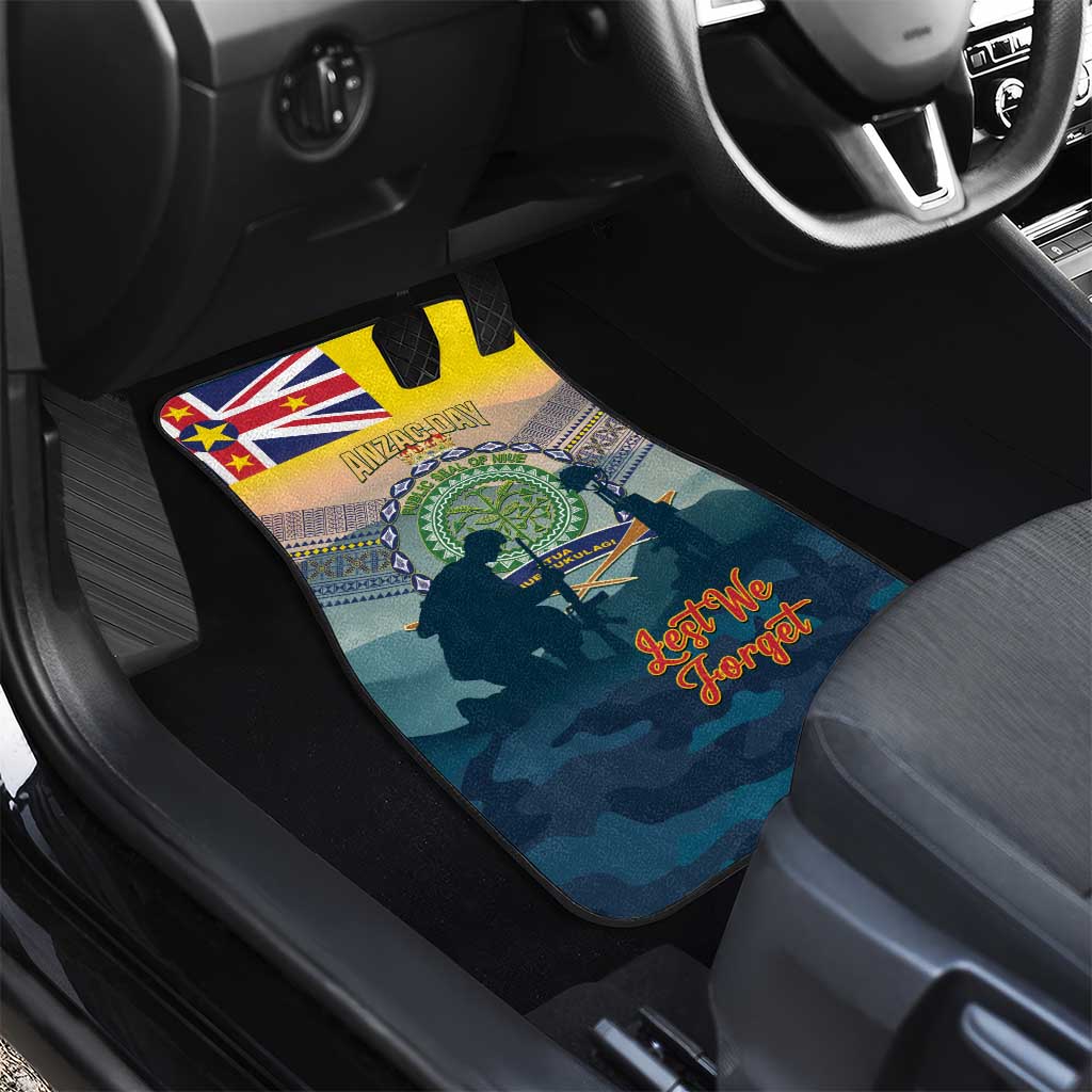 Niue ANZAC Day Car Mats We Will Remember Them Camouflage Style