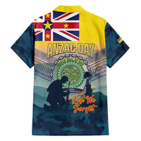 Niue ANZAC Day Family Matching Long Sleeve Bodycon Dress and Hawaiian Shirt We Will Remember Them Camouflage Style