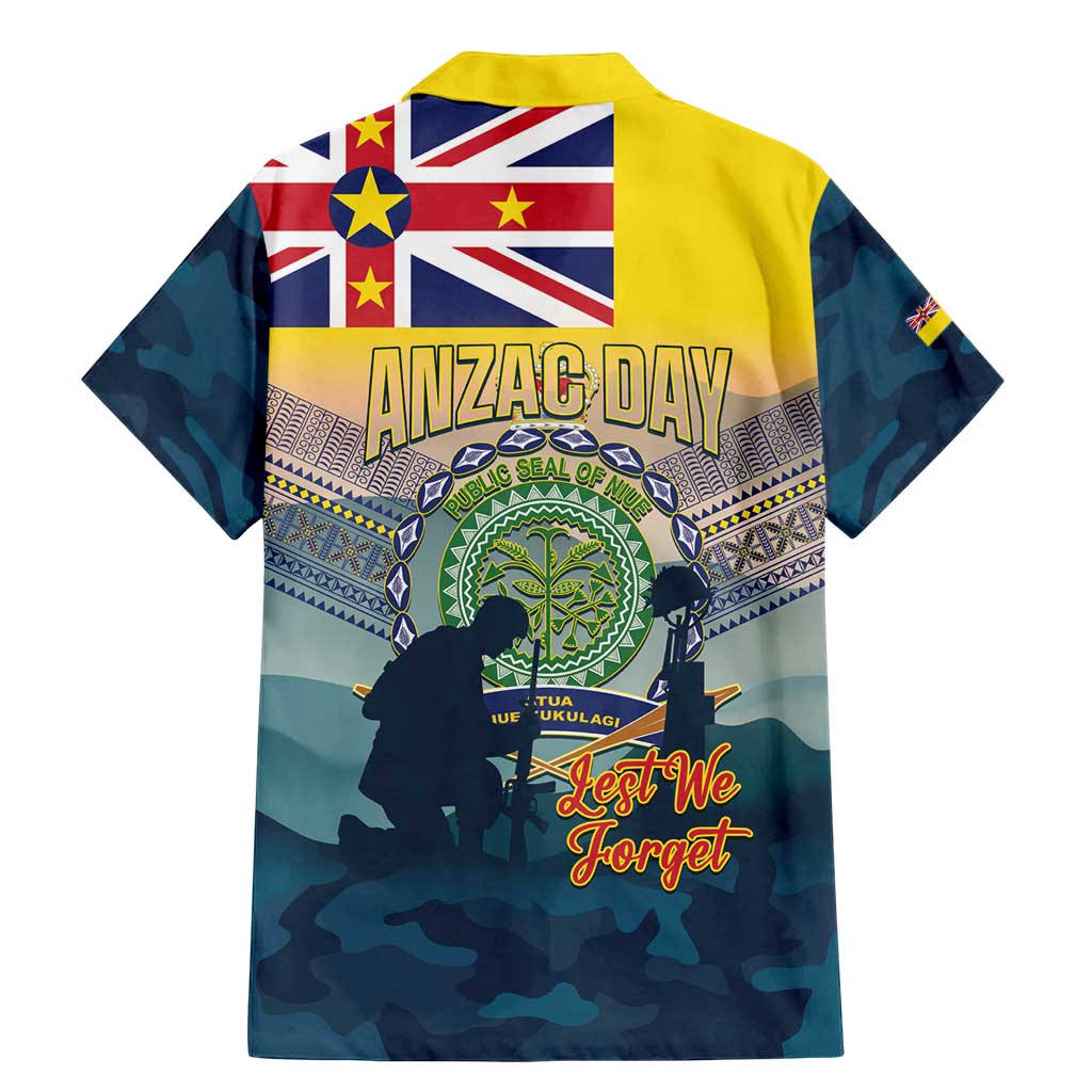 Niue ANZAC Day Family Matching Mermaid Dress and Hawaiian Shirt We Will Remember Them Camouflage Style