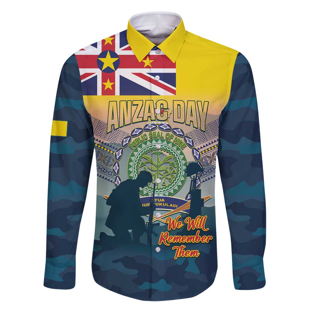 Niue ANZAC Day Family Matching Puletasi and Hawaiian Shirt We Will Remember Them Camouflage Style