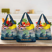 Niue ANZAC Day Grocery Bag We Will Remember Them Camouflage Style LT14 3-pack One Size Yellow - Polynesian Pride