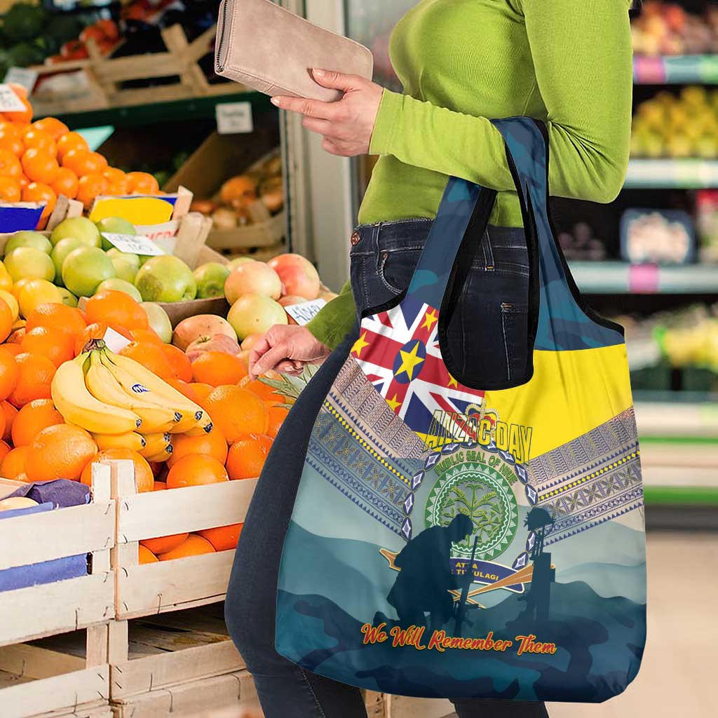Niue ANZAC Day Grocery Bag We Will Remember Them Camouflage Style LT14 - Polynesian Pride