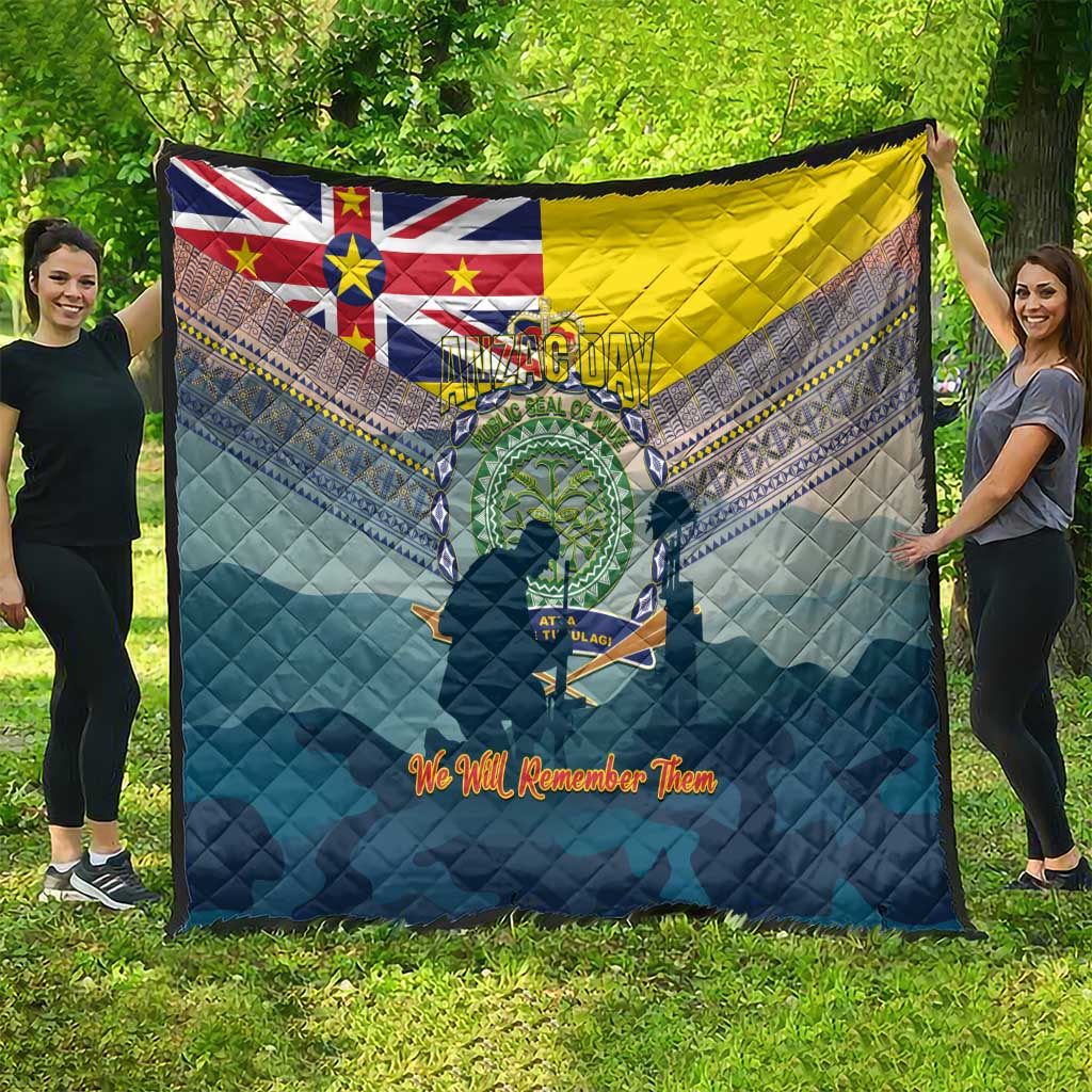 Niue ANZAC Day Quilt We Will Remember Them Camouflage Style