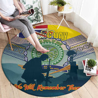 Niue ANZAC Day Round Carpet We Will Remember Them Camouflage Style