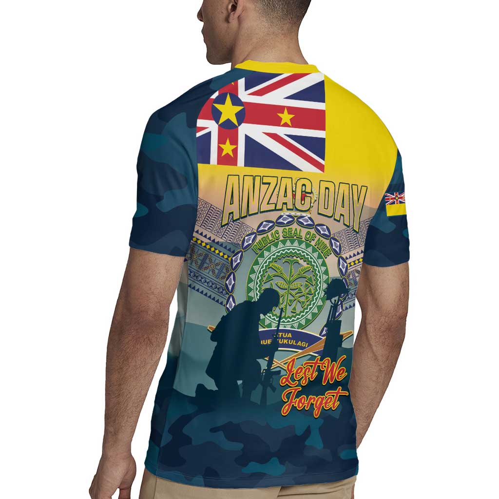 Niue ANZAC Day Rugby Jersey We Will Remember Them Camouflage Style